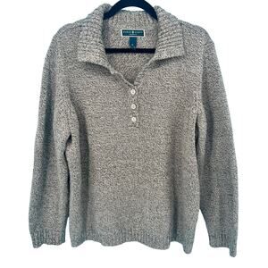 Karen Scott Grey Collared Sweater Women's 1x